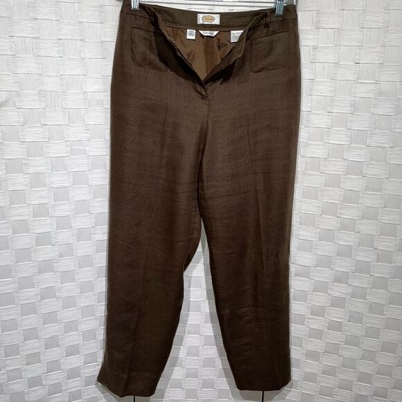 Talbots Women's Pure Irish Linen Striaght Leg Trousers Size 14 Boho Lagenlook - Picture 3 of 9